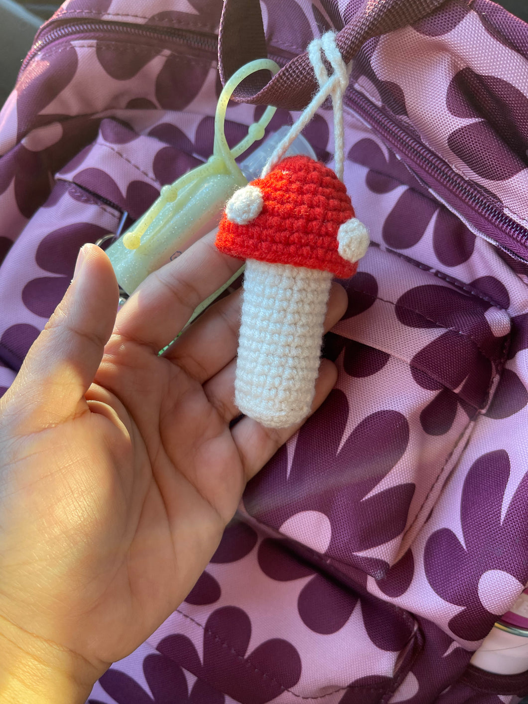 Crocheted Mushroom Chapstick Holder