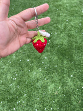 Load image into Gallery viewer, Crocheted Strawberry Keychain
