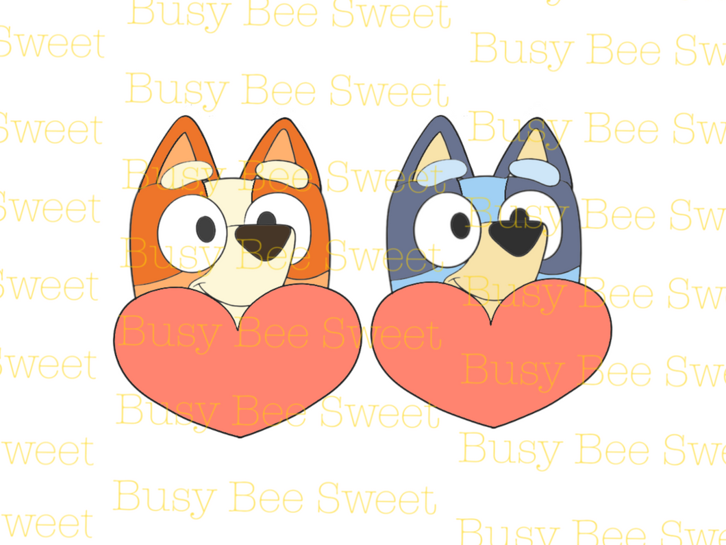 Valentines bluey puppy Heart plaque cutter