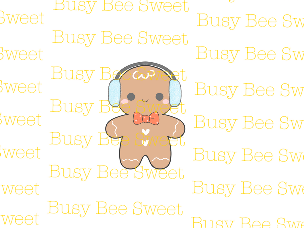 Gingy with earmuffs cutter