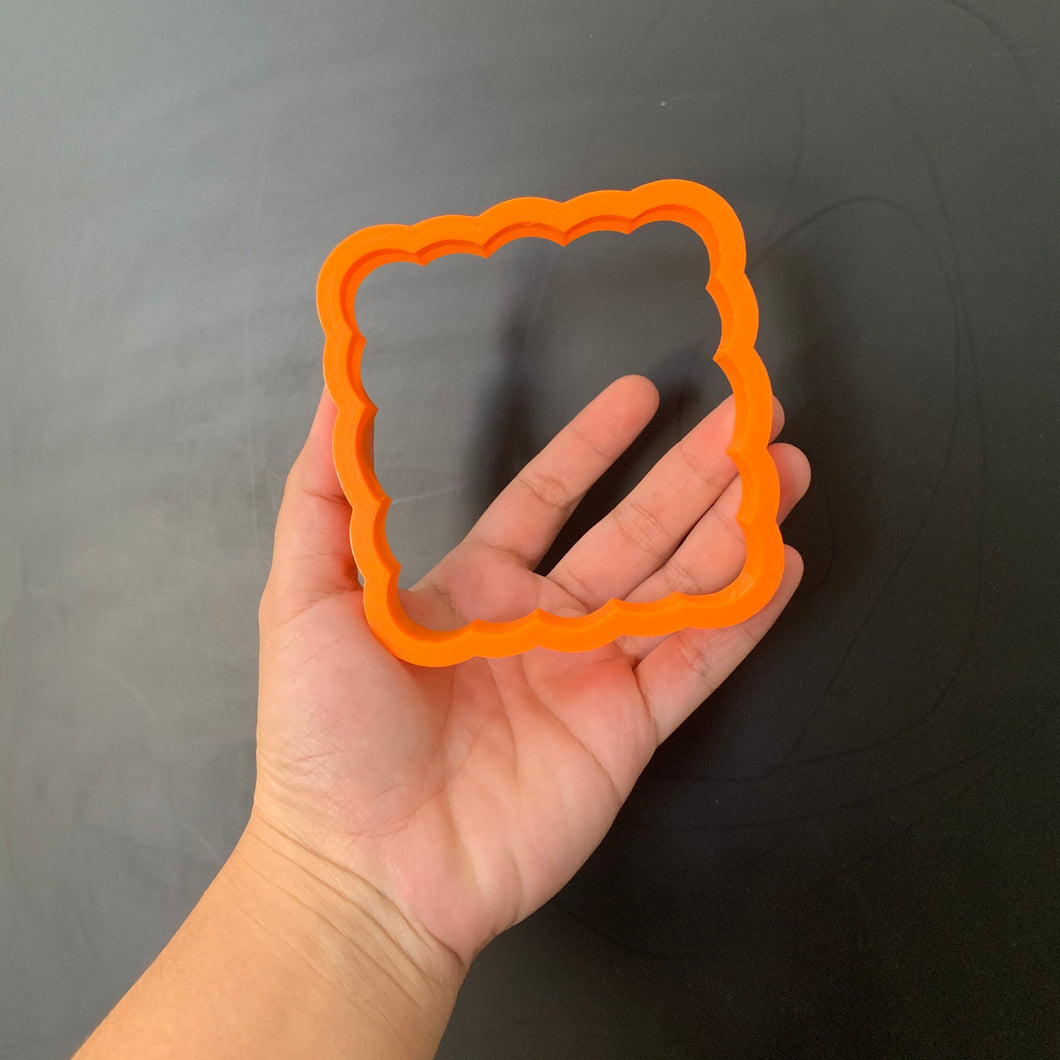 Funky Scalloped Square Cookie Cutter (Uneven)
