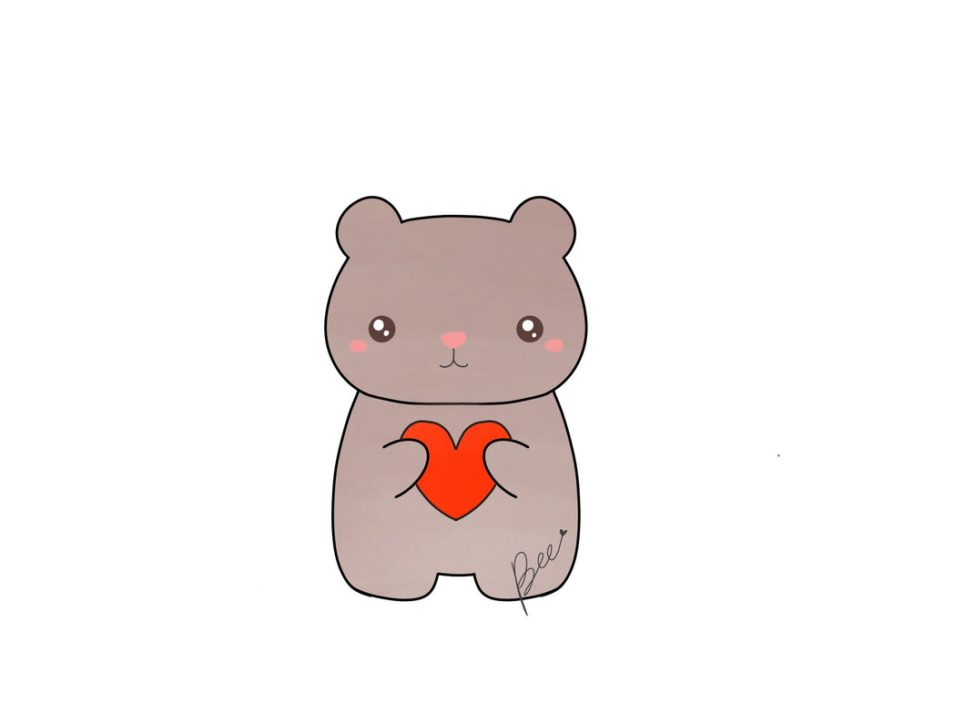 Bear Holding Heart Cutter