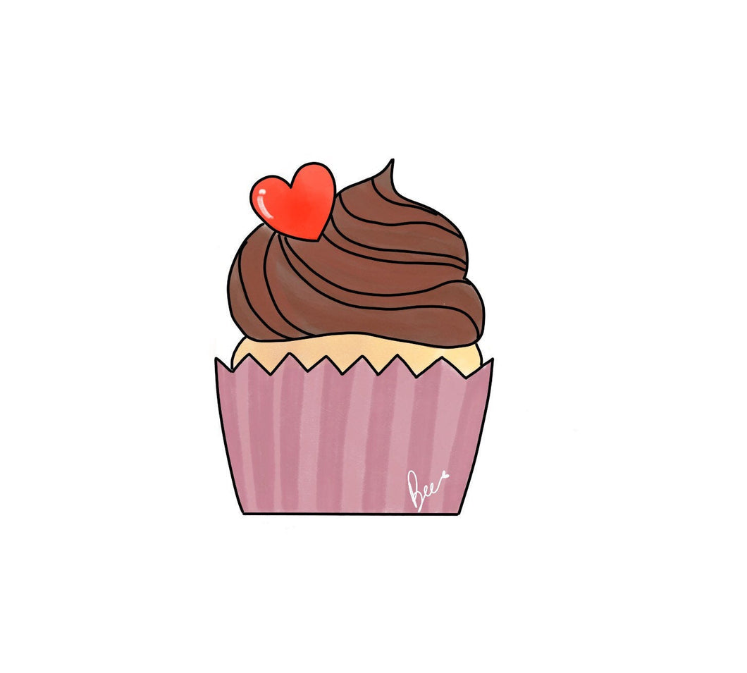 Cupcake with Heart Cutter